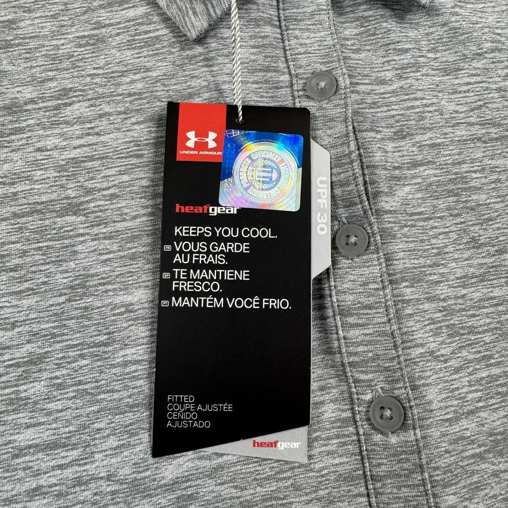 Under Armour Polo Shirt Women Medium Gray Virginia Tech Hokies HeatGear UW2336 - Picture 4 of 13